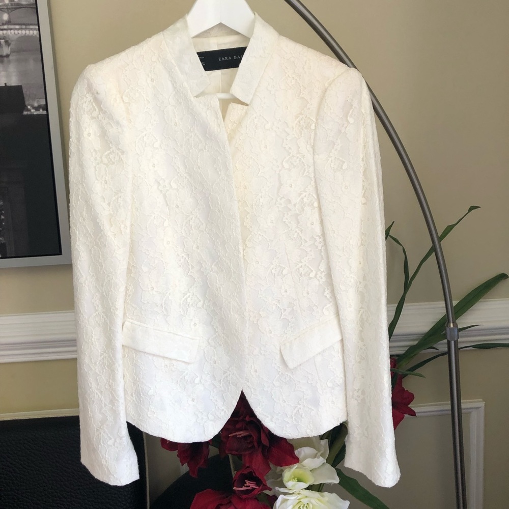 ZARA White Blazer Jacket, size M